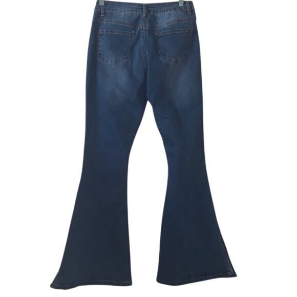 Bamboo Womens Flare Jeans Size 11 Blue Denim - Picture 9 of 11